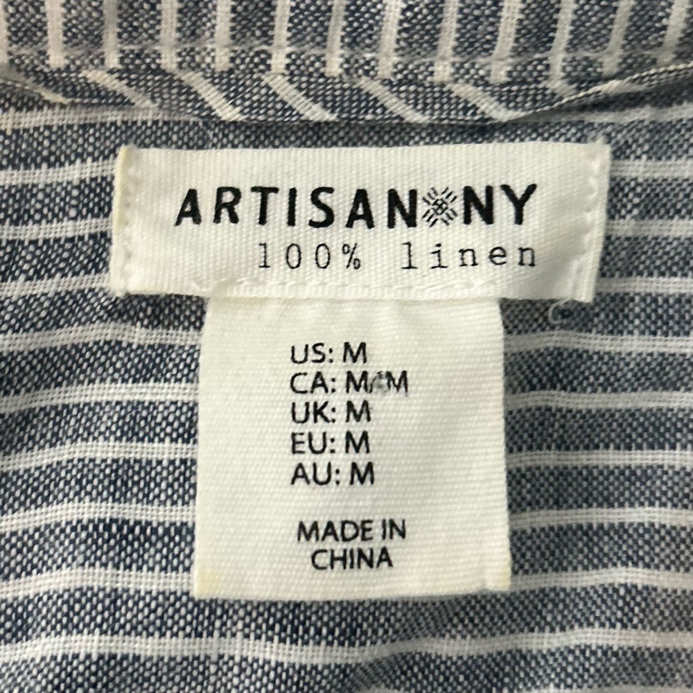 Artisan Ny Striped Button Front Collared Shirt Dr… - image 2